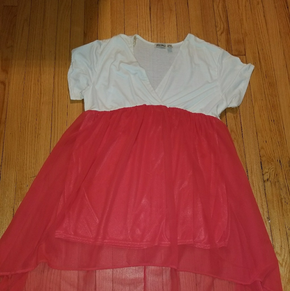 Pink & White High Low Dress